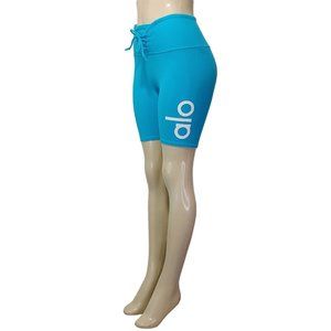 alo Lace Up Yogi Short Aqua Women's Size Small